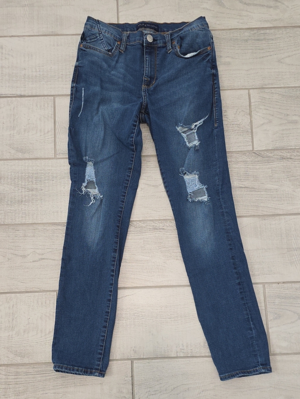 Rock & Republic Berlin Skinny Jeans Women's Size 14 Medium Wash Stretch Denim